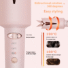 hatteker rechargeable automatic rotating curling iron, 25mm cordless hair curler, home styling tool for big waves