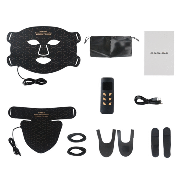 red light beauty mask with neck beauty instrument skin rejuvenation color light silicone led spectrum large row light mask