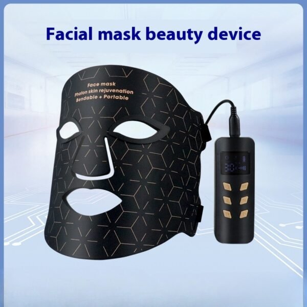 red light beauty mask with neck beauty instrument skin rejuvenation color light silicone led spectrum large row light mask