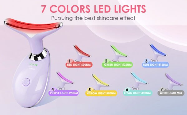cross border neck beauty instrument, massage neck wrinkle instrument, 7 color introduction instrument, vibration beauty instrument, v face instrument, special small dolphin beauty neck instrument